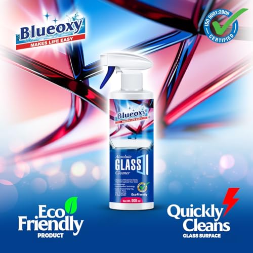 Blueoxy Glass Cleaner Liquid 500 Ml | Used for Car Glass, Magnetic Glass, Lenskart Glass, Window Glass, Bathroom Shower Glass, Glassware Cleaner, Mirror Cleaner and Many More | Pack 1 - Image 3
