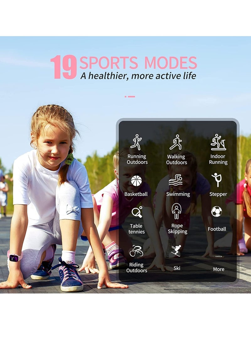 DMG TECH Fitness Tracker Watch for Kids, IP68 Waterproof Kids Smart Watch with 1.4" DIY Watch Face 19 Sport Modes, Pedometers, Heart Rate, Sleep Monitor, Great Gift for Boys Girls Teens 6-16  - Image 3
