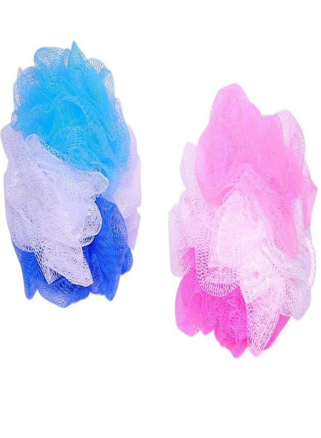 Moira Set of 2 Bath Loofah for men and women (Pink & Blue) - Image 1