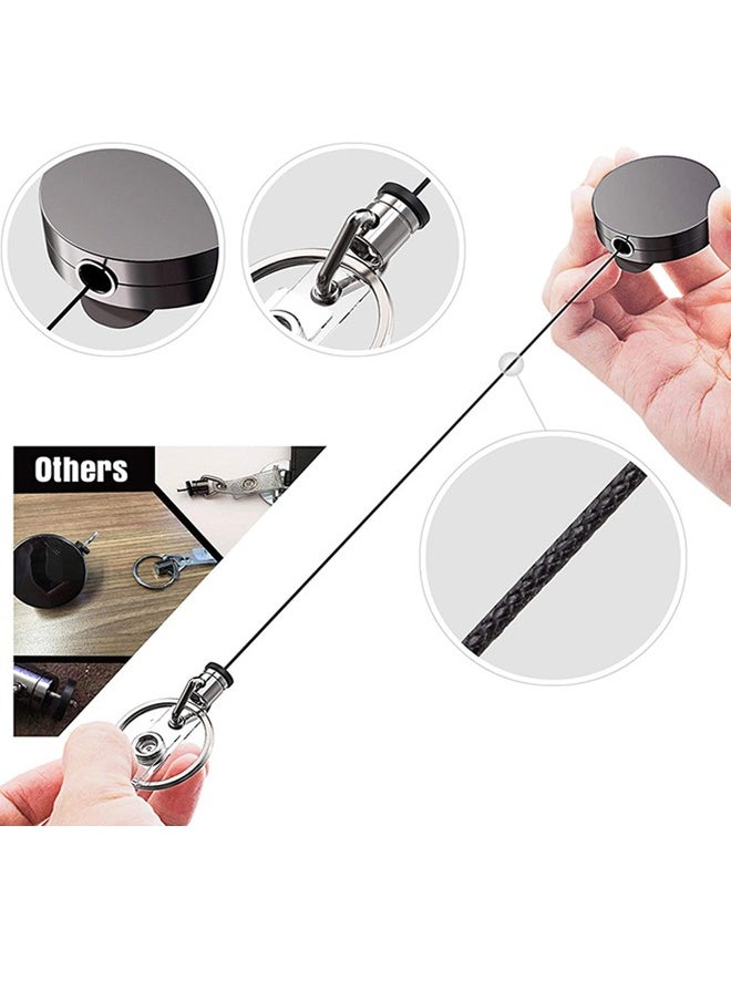 Joyelink - Heavy Duty Metal Retractable Badge Holder Reel with Belt Clip Key Ring, Waterproof Vertical Clear ID Card Holder and PU Leather Badge Holder - Image 1