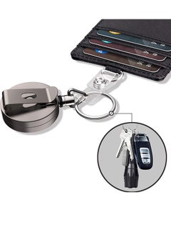 Joyelink Heavy Duty Metal Retractable Badge Holder Reel with Belt Clip Key Ring, Waterproof Vertical Clear ID Card Holder and PU Leather Badge Holder  - Image 5