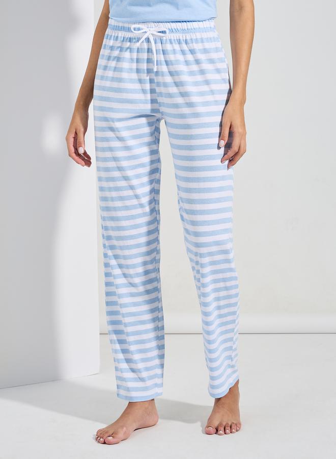 Styli Cotton Striped Pocket T-Shirt & Pyjama Set  - Image 5