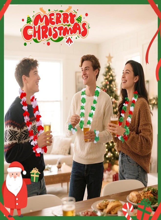 Atonofun 64 PCS Leis for Christmas Party Decorations- Leis Bulk, Red and Green Flower Lei for Adults Birthday Christmas Party Favors Supplies - Image 5