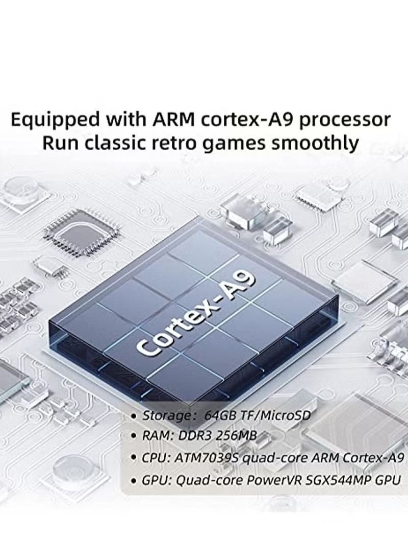 RG35XX Handheld Game Console 3.5 Inch IPS Screen Linux System Retro Video Games Consoles Portable Pocket Video Player 5000 Games（Purple Transparent-64G）