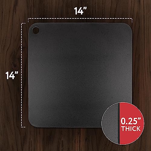 IMPRESA Pizza Steel for Oven - 14 x 14 x 0.25 in Black Carbon Steel - Fast Heat Retention for Crispy Crust - Nonstick Surface with Pizza Stone & Pan Performance - Image 2