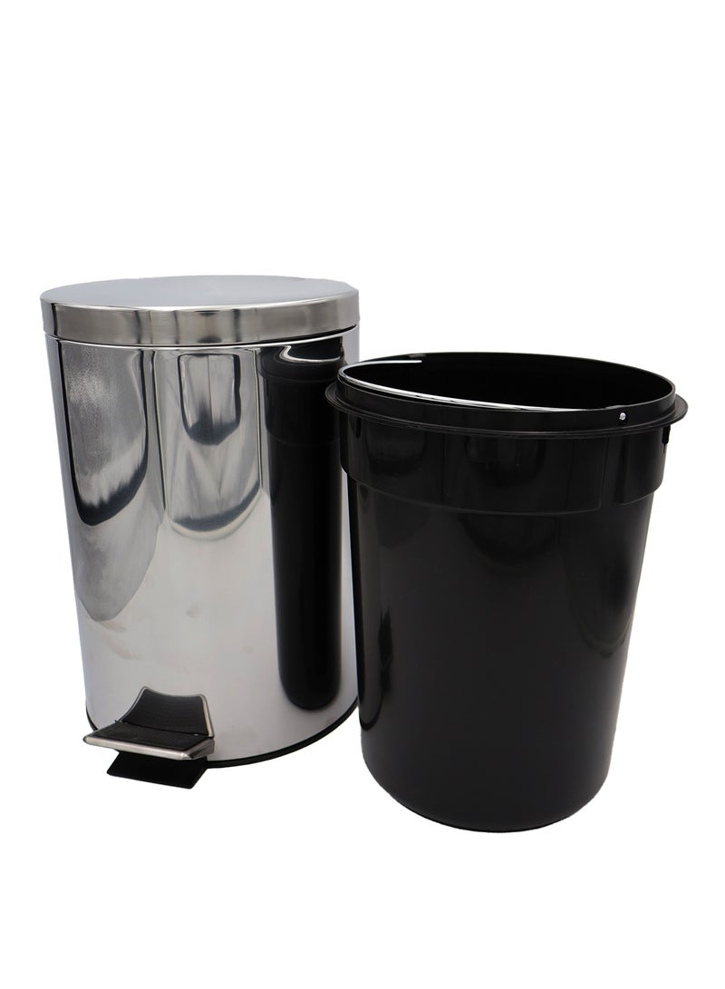 Ideal Pack Stainless Steel Dustbin with Lid – 7 Liters | Compact, Rust-Resistant Waste Bin for Bathroom, Kitchen, or Office | Hygienic & Modern Design - Image 3