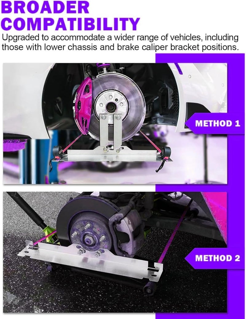 Wheel Alignment Tool, Heavy Duty Stainless Steel Hub Stands Balancing Plates with Tape Automotive Toe Alignment Tools for Cars, Trucks Vehicle Calibration (with 2pcs 3 Meters Tape Measures) - Image 4