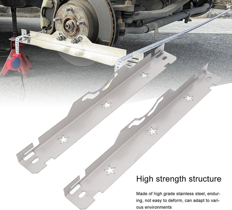 Wheel Alignment Tool, Heavy Duty Stainless Steel Hub Stands Balancing Plates with Tape Automotive Toe Alignment Tools for Cars, Trucks Vehicle Calibration (with 2pcs 3 Meters Tape Measures) - Image 3