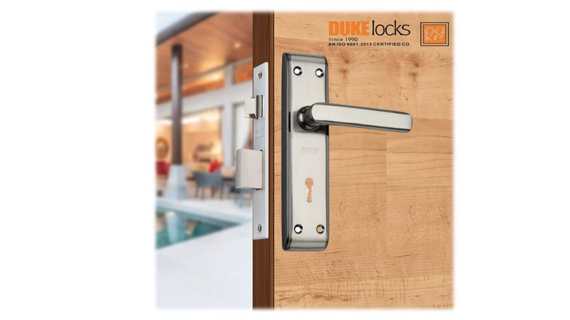 Duke Mortise Lock Set 2 Tone Black Silver Rust Proof and Corrosion Proof Finish with 2 Handles 175mm Brass Mortise Lock3 CP Finish Keys Screws Spindle for Main Doors Rooms Mortise Set 612 - Image 1