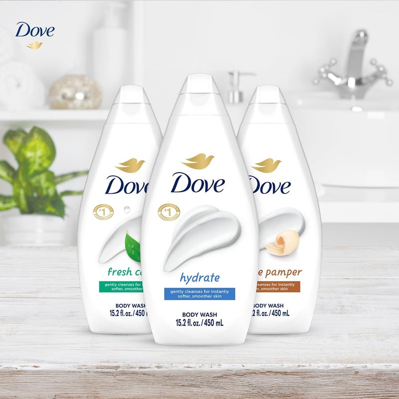 Dove Body Wash Variety 3-Pack â€“ Hydrate, Fresh Care, and Gentle Pamper, 15.22 Oz Ea - Image 5