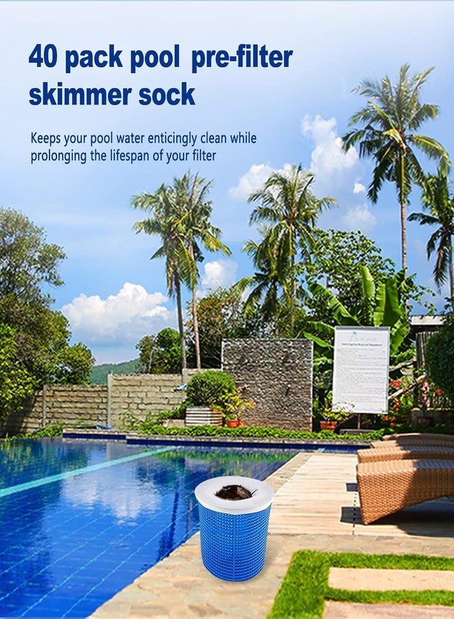 WISHDIAM 40 Pack Pool Skimmer Socks for Filters Baskets/Hot Tub Filter, Works Perfect with The Surface Skimmer for Inground and Above Ground Pool, Swimming Pool Accessories for Adults Kids - Image 5