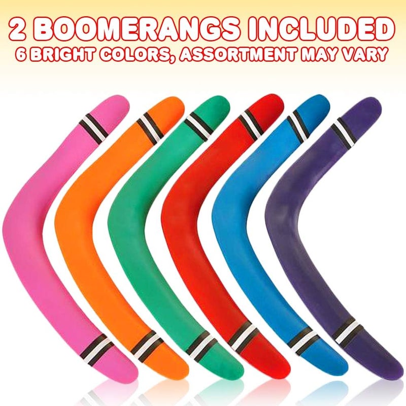 Art Creativity Boomerangs, Set of 2, Classic Returning Boomerangs in a Bright Assortment of Colors, Fun Outdoor Toys for Camping, Backyard, Picnic, Best Gift Idea for Boys and Girls - Image 2