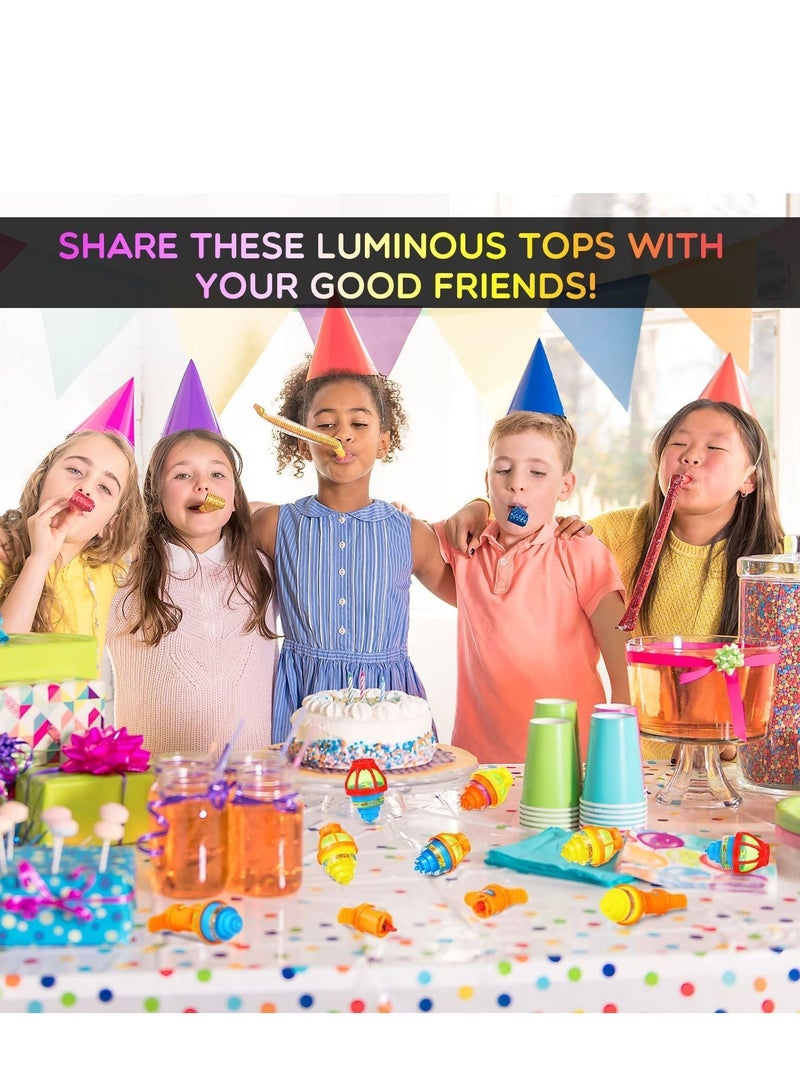 NIBEMINENT 24 Packs Bulk LED Light Up Spinner Tops Launcher with Gyroscope Motion Colorful Flashing Toys Novelty Party Favor Goodie Bag Fillers Gifts Stuffers for Birthday Favors  - Image 5