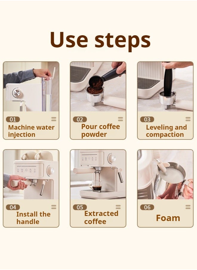 M MIAOYAN New espresso machine high-pressure extraction small office home semi-automatic espresso espresso steam brewing all-in-one coffee machine  - Image 5