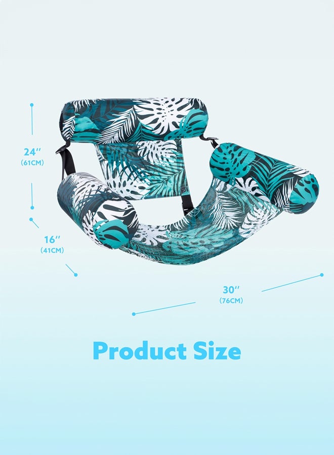 شبيلي طقم من ٢ كرسي أرجوحة شبكي قابل للنفخ بنقشة زهور للبالغين مع منفاخ قدم، كرسي استرخاء مريح للمسبح وحفلات الصيف والشاطئ والعطلات - Image 5