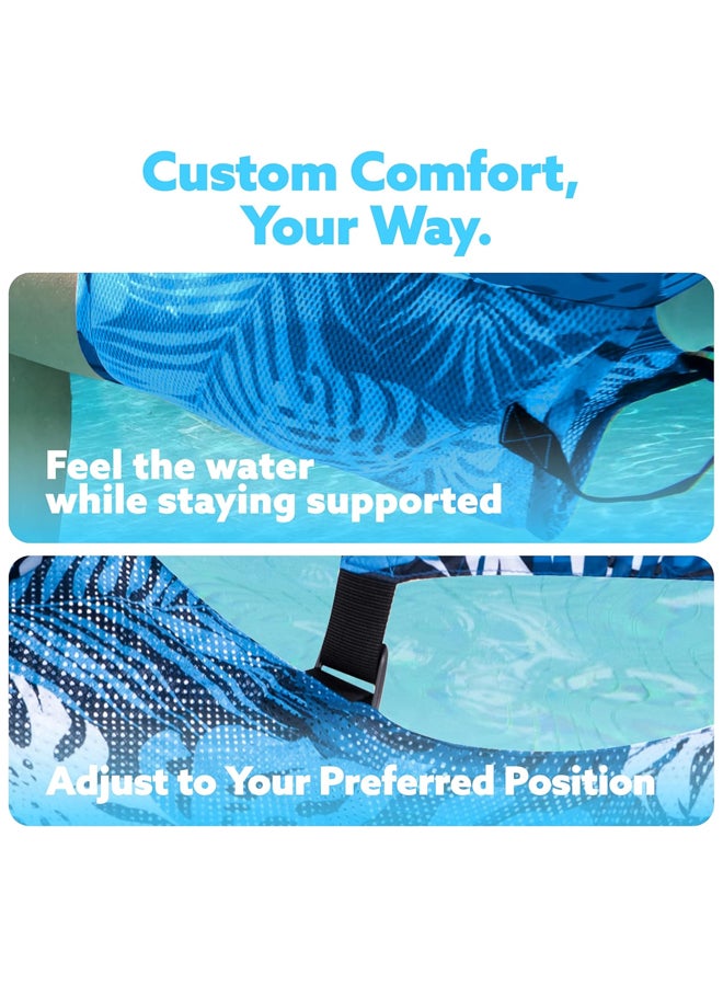 شبيلي طقم من ٢ كرسي أرجوحة شبكي قابل للنفخ بنقشة زهور للبالغين مع منفاخ قدم، كرسي استرخاء مريح للمسبح وحفلات الصيف والشاطئ والعطلات - Image 2