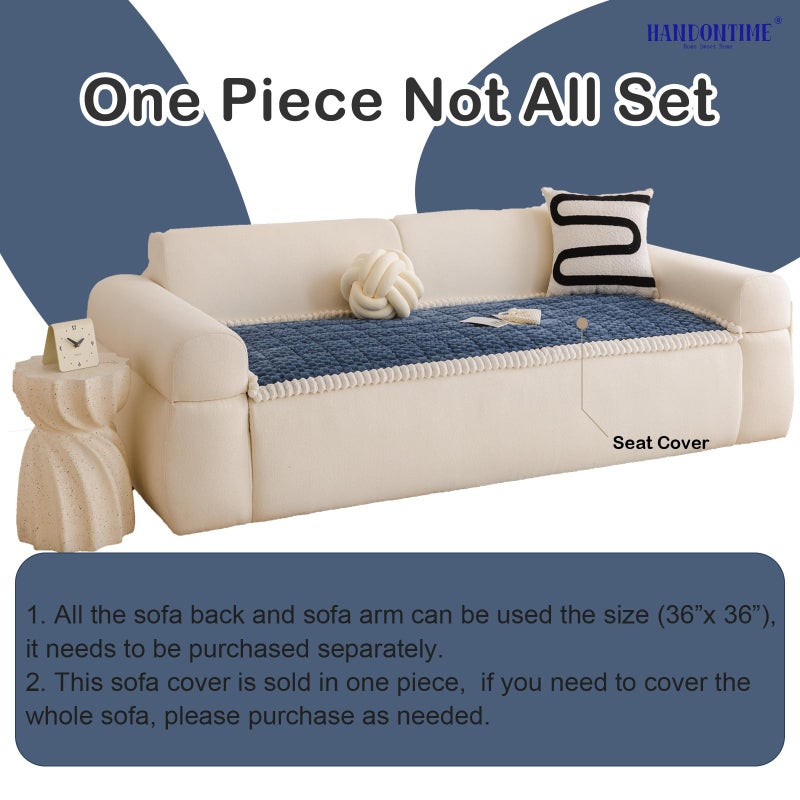 HANDONTIME Pet Couch Cover Fuzzy Sofa Covers for Pets, Couch Covers for Dogs, Washable Dog Sofa Cover Protector, Jacquard Fuzzy Non Slip Cushion Slipcover Pet Friendly (Navy, 27.6" x 70.9") - Image 4