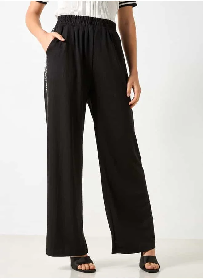 2Xtremz 2Xtremz Textured Pants with Elasticated Waistband and Pockets
