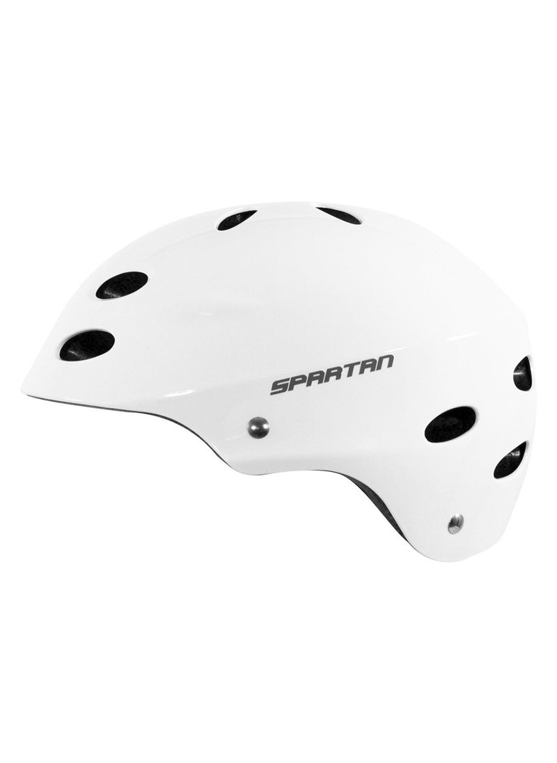 Spartan - Multi-Sport Helmet | Superior Ventilation, Safety, And Lightweight Design | Ideal For Skateboarding, Cycling, Roller Skating, And Youth Scooters | Bicycle Helmet For Active Kids - White - Image 1