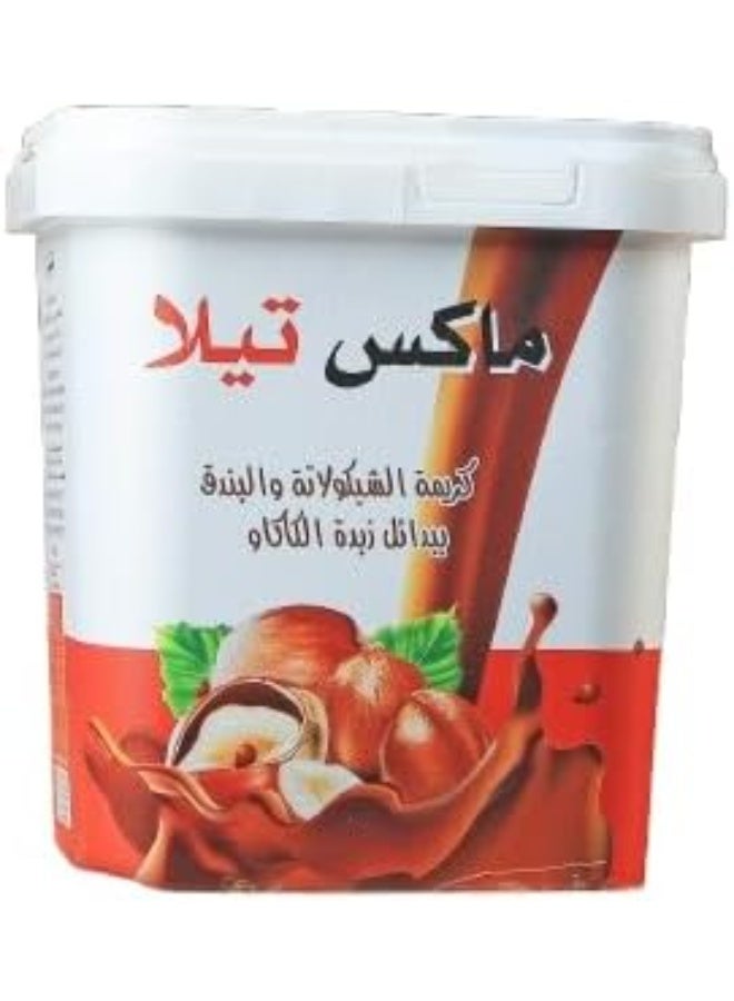 ماكس تيلا - كريمة شوكولاتة بالبندق ناعمة وغنية - طعم بندق أصلي مع زبدة الكاكاو - عبوة عائلية (حدد الوزن، مثلاً 1 كيلو) - Image 1