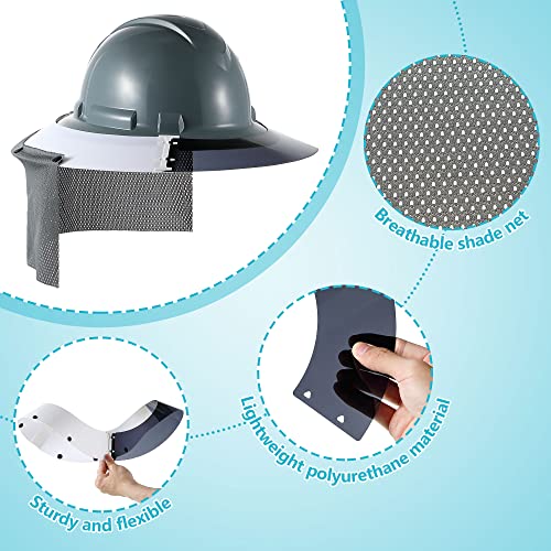Feekoon Reusable Hard Hat Visor, with Neck Protector Breathable Shade Net Full Brim Hard Hat Sun Shade, Sun Protection Helmet Sun Shade, Compatible with V-Gard Cap, Helmet Not Included - Image 3