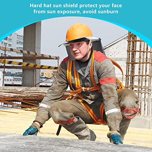 Feekoon Reusable Hard Hat Visor, with Neck Protector Breathable Shade Net Full Brim Hard Hat Sun Shade, Sun Protection Helmet Sun Shade, Compatible with V-Gard Cap, Helmet Not Included - Image 2
