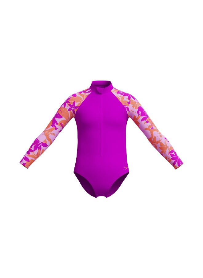 speedo GirlsLongSleeveSwimsuitDiva, 15-16  - Image 2