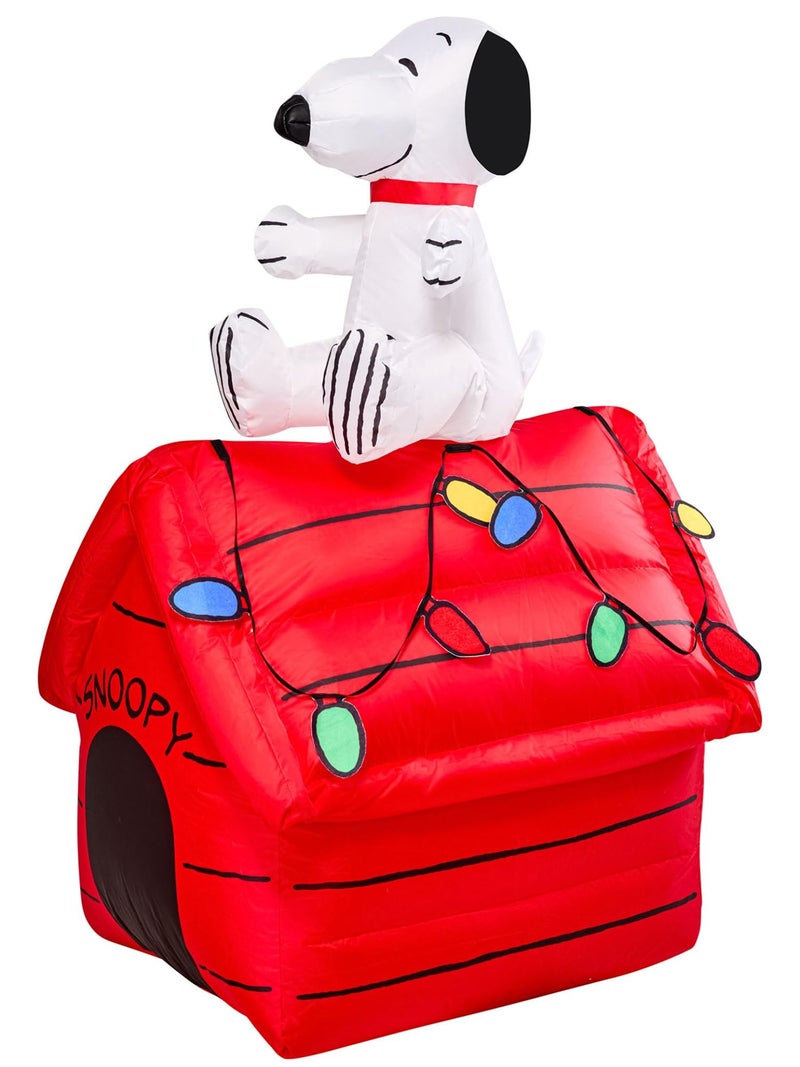 Rubies Peanuts: Snoopy on Doghouse Multi Holiday Lawn Inflatable by Rubies, 3.5 feet - Image 3