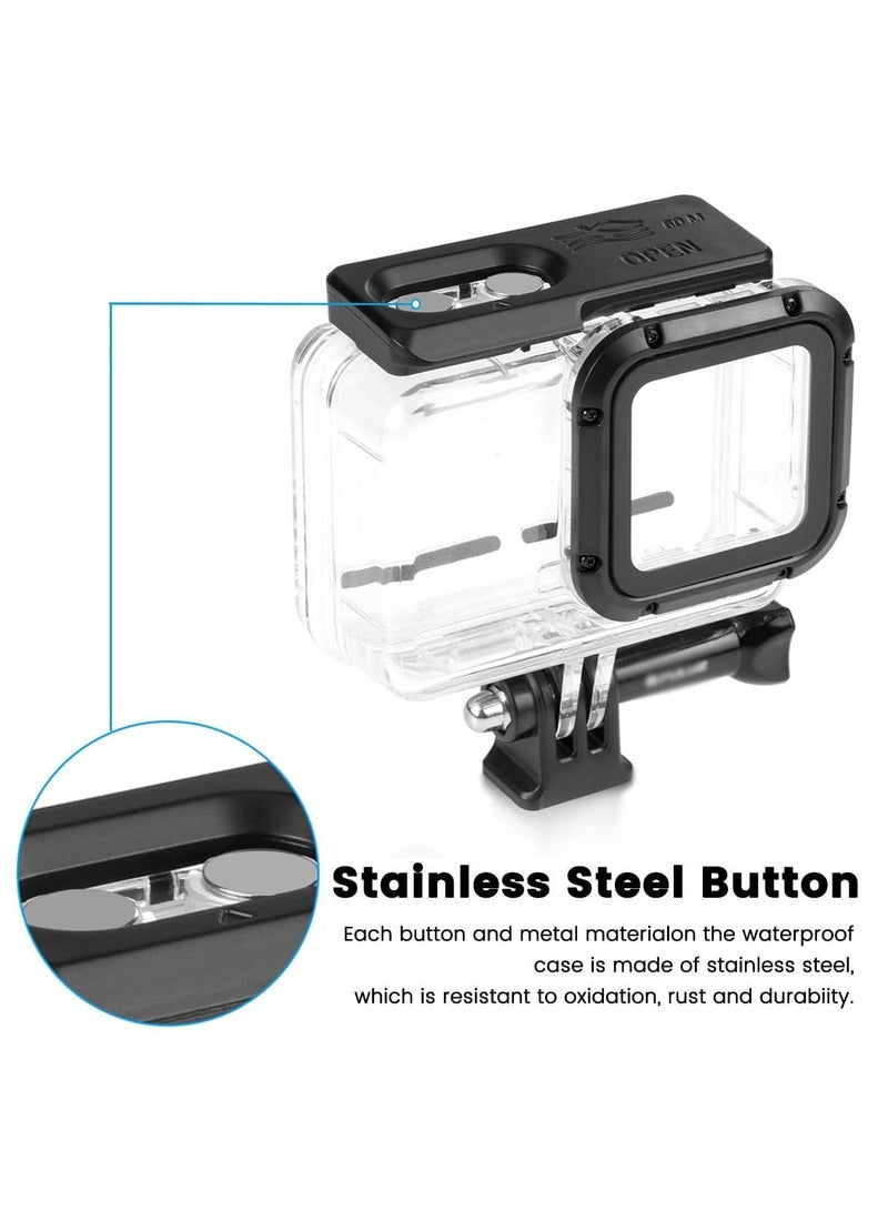 Transparent Waterproof Case Dive Case Compatible with Insta360 ONE RS 4K Edition Action Camera / Waterproof Housing Underwater Diving Shell 60M/196FT w/Thumbscrew Accessory  - Image 4