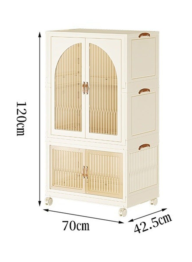keke 2 Layers Stylish Multi-Functional Storage Cabinet & Children's Wardrobe include 10 piece Cloth Hanger  - Image 2