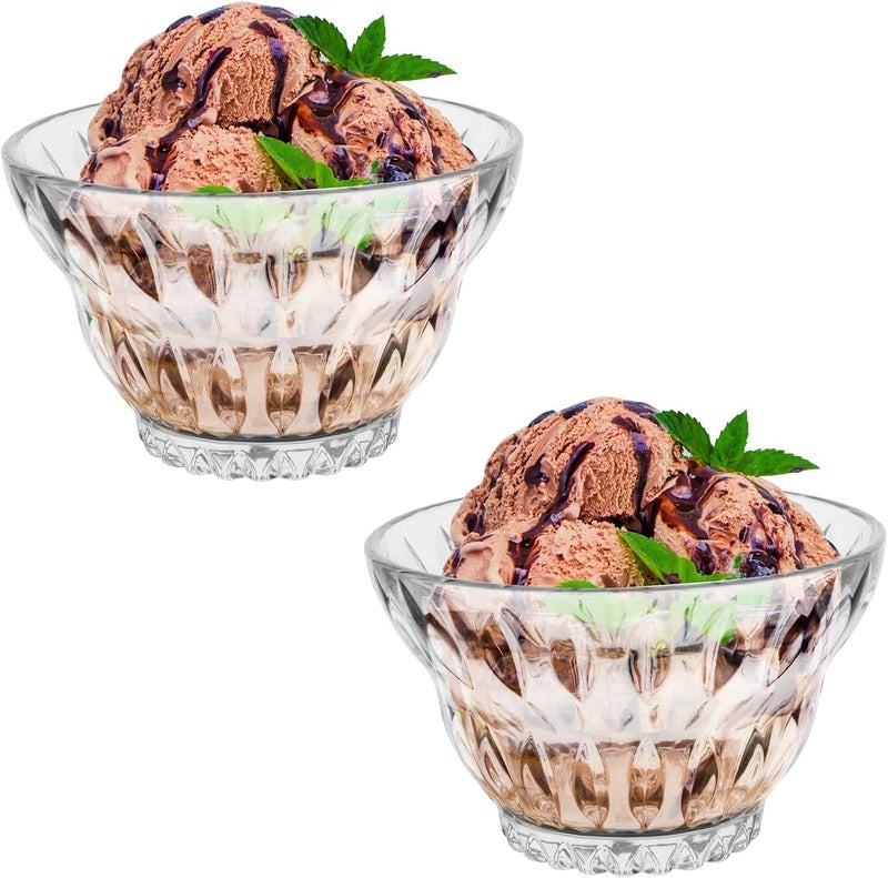 Beautyflier Beautyflier Glass Dessert Bowls Set 10oz Glass Ice Cream Cups Small Trifle Cute Sundae Glasses Dessert Bowl for Dessert Sundae Ice Cream Fruit Salad Snack Cocktail Condiment Clear2 2pcs  - Image 1