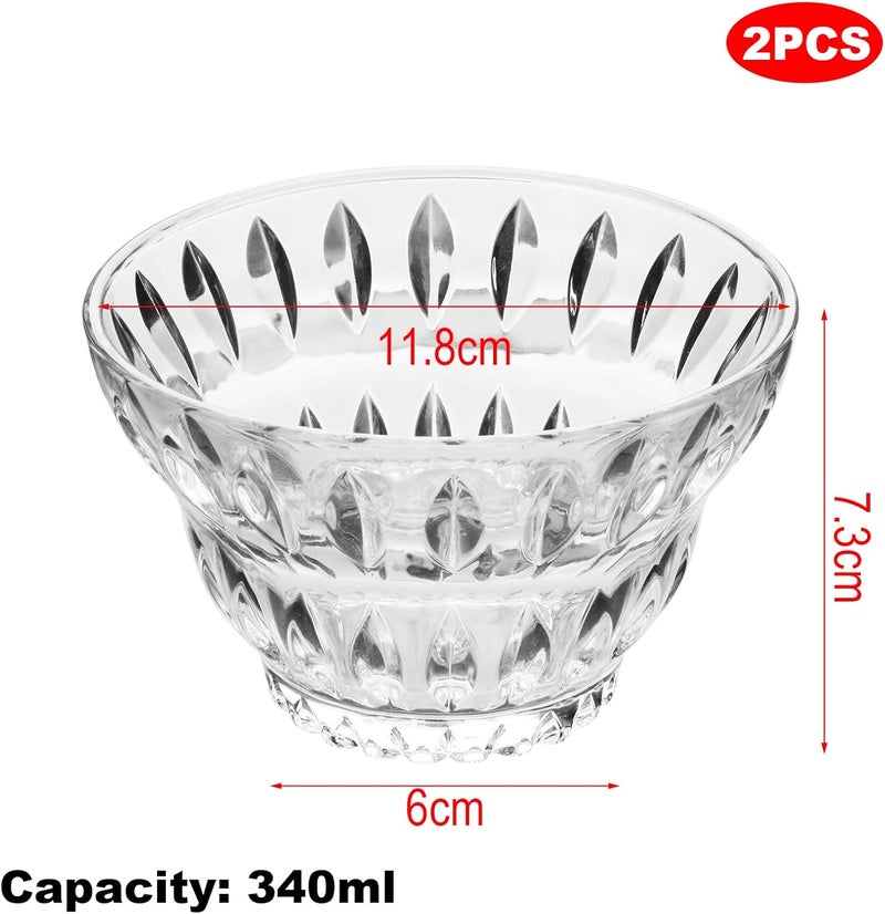 Beautyflier Beautyflier Glass Dessert Bowls Set 10oz Glass Ice Cream Cups Small Trifle Cute Sundae Glasses Dessert Bowl for Dessert Sundae Ice Cream Fruit Salad Snack Cocktail Condiment Clear2 2pcs  - Image 4