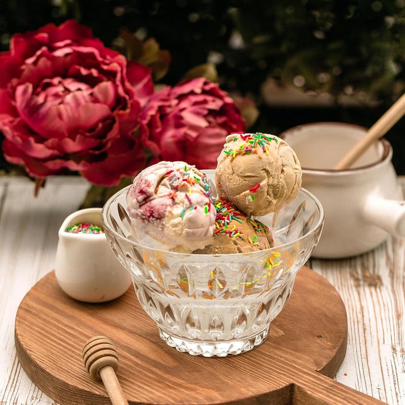 Beautyflier Beautyflier Glass Dessert Bowls Set 10oz Glass Ice Cream Cups Small Trifle Cute Sundae Glasses Dessert Bowl for Dessert Sundae Ice Cream Fruit Salad Snack Cocktail Condiment Clear2 2pcs  - Image 2