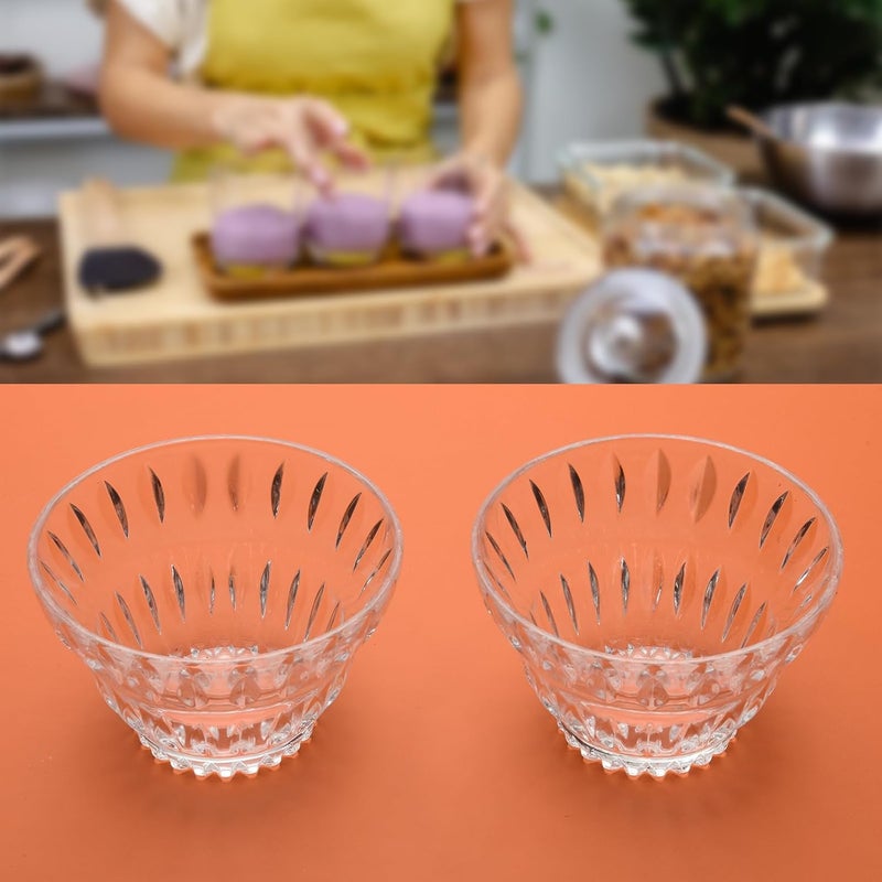 Beautyflier Beautyflier Glass Dessert Bowls Set 10oz Glass Ice Cream Cups Small Trifle Cute Sundae Glasses Dessert Bowl for Dessert Sundae Ice Cream Fruit Salad Snack Cocktail Condiment Clear2 2pcs  - Image 3