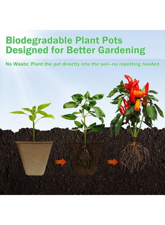 Doubleggs 70-Pack 3.15 inch Square Peat Pots for Seedlings with Drainage Holes, Nursery Pots with 100 Labels for Plants - Image 3