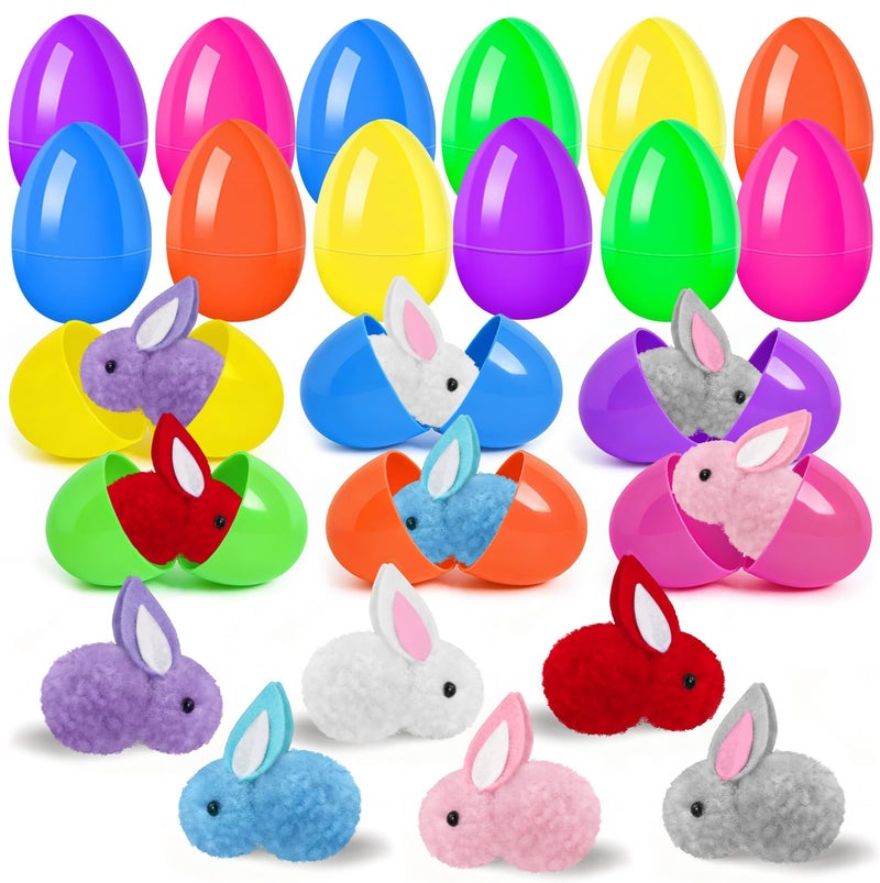 Voiiake Easter Egg Fillers Basket Stuffer Essentials for Teens Kids 12Pack Prefilled Easter Eggs Plush Bunny Toys Treasure Box Toys for Classroom Boys Girls Egg Hunt Party Supplies Carnival Prizes - Image 3