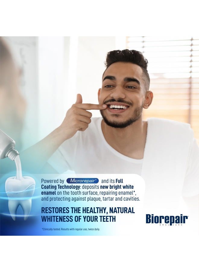 Biorepair Plus Pro White Toothpaste for Restoring Teeth Whiteness - 200mg/g microRepair Fluoride Free Hydroxyapatite Toothpaste – Prevents Tartar (75ml (Pack of 3) New) - Image 4