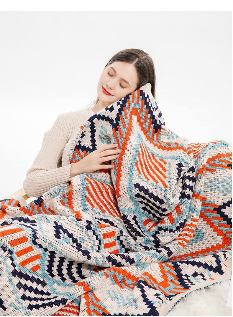 إسكدنيا بوهيميا نمط محبوك بطانية لينة دافئة - Image 3