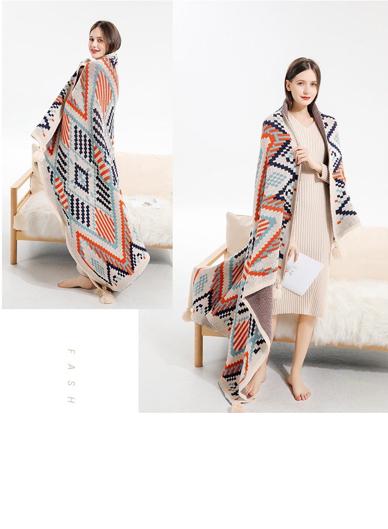 إسكدنيا بوهيميا نمط محبوك بطانية لينة دافئة - Image 4