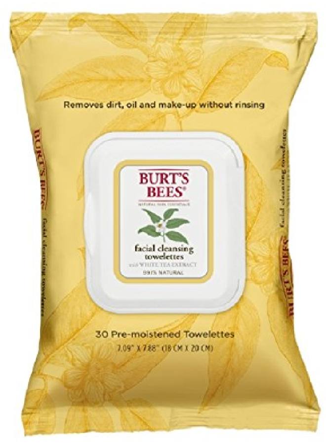 Burt's Bees مناديل الوجه من بورتس بيضاء حجم 30 قطعة مناديل الوجه من بورتس شاي أبيض 30 قطعة (عبوة من 6) - Image 2