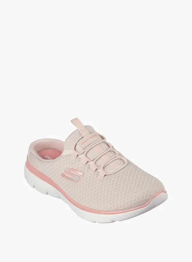 سكيتشرز Women's Mesh Slip-On Sports Shoes with Lace Detail - SUMMITS