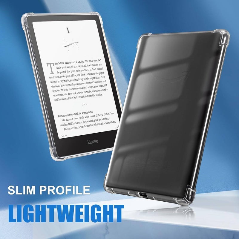 Vurtboly Space saving Clear Case for All-New Kindle Paperwhite 12th Gen 2024 7" & Kindle Colorsoft 7" 2025, Ultra-Clear Transparent Soft Cover Sleek Lightweight Scratch-Proof TPU Cover (Clear) Flexible trendy construction - Image 3