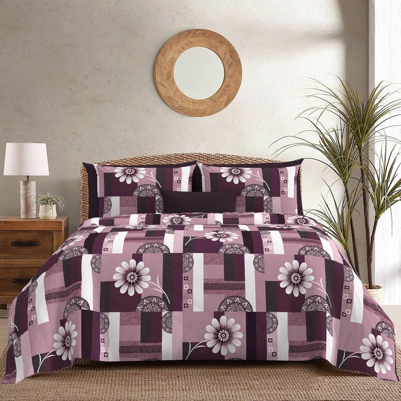 SITTING STYLE Sitting Style 350 tc 1 Reversible Comforter Double King Size 90 x 100 Both Side Same Print 1 Bedsheet King Size 90x100 inches and 2 Pillow Cover (Comforter with Bedsheet)  - Image 1