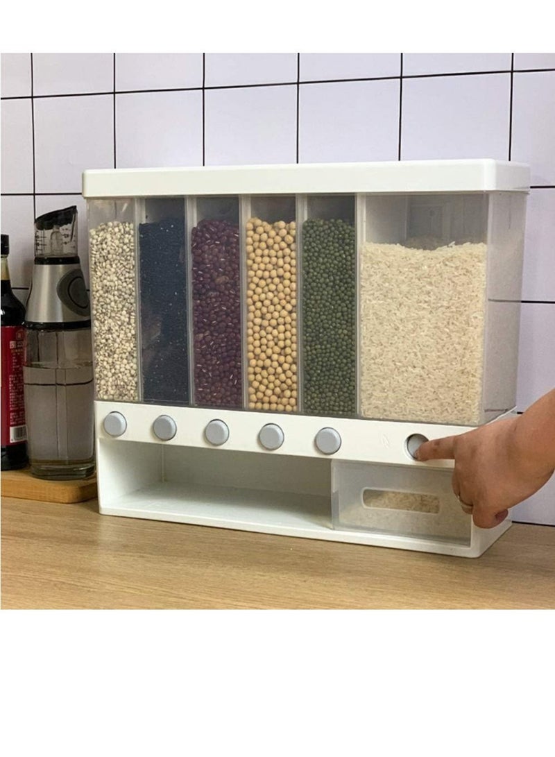 رولستيمي الحائط الغذاء موزع ، الحبوب الكاملة الأرز دلو سعة كبيرة 6 شبكة تخزين الغذاء الجاف موزع - Image 3