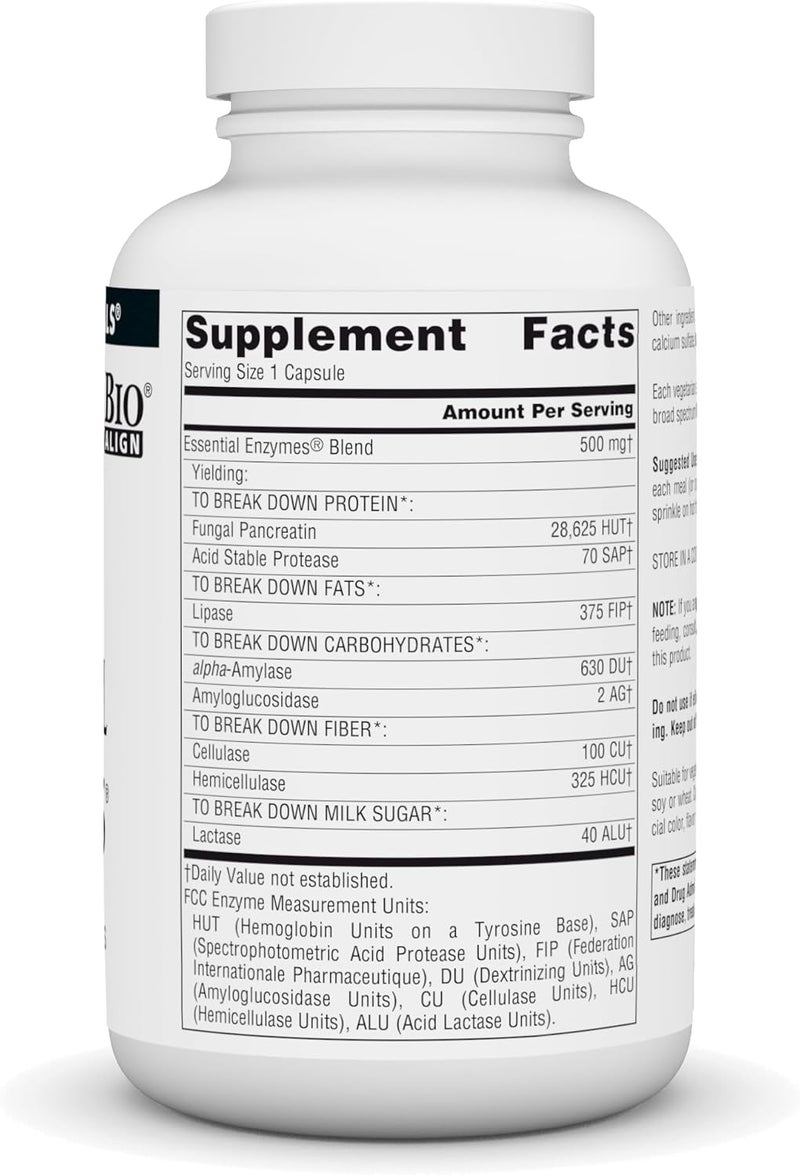 Source Naturals Essential Enzymes in Vegetarian Capsules Digestive Aid 500 Mg  240 Capsules - Image 2