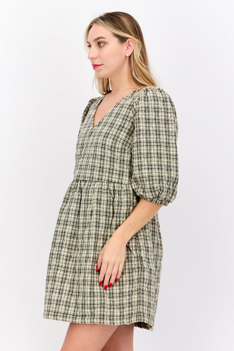 VERO MODA فستان ميني مزخرف للنساء، أسود - Image 4