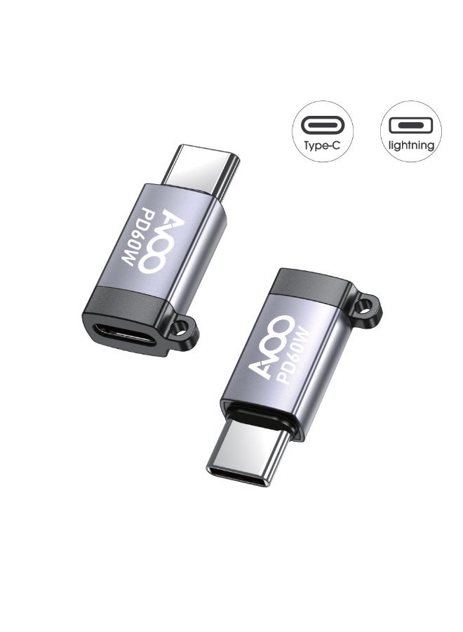 AVOO Type-C to Lightning Adapter – PD 60W Fast Charging, 480Mbps Data Transfer, Durable Metal Design, Compatible with iPhone & iPad - Image 1