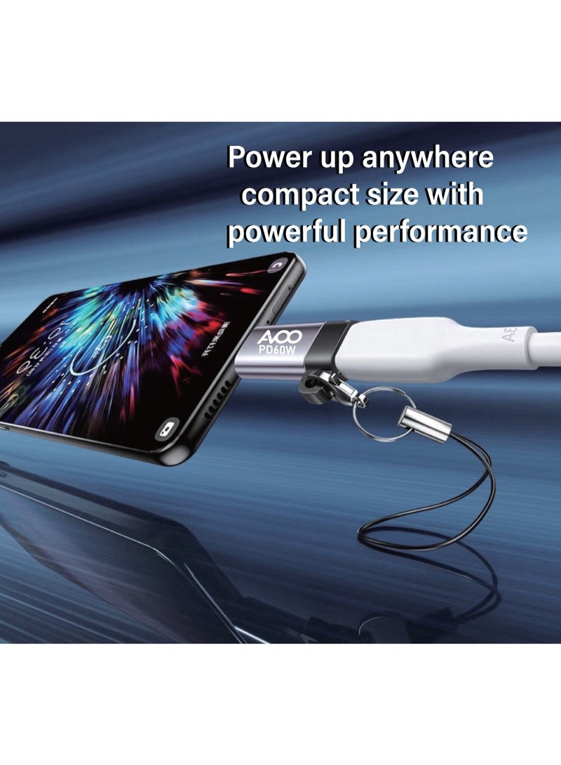 AVOO Type-C to Lightning Adapter – PD 60W Fast Charging, 480Mbps Data Transfer, Durable Metal Design, Compatible with iPhone & iPad - Image 2