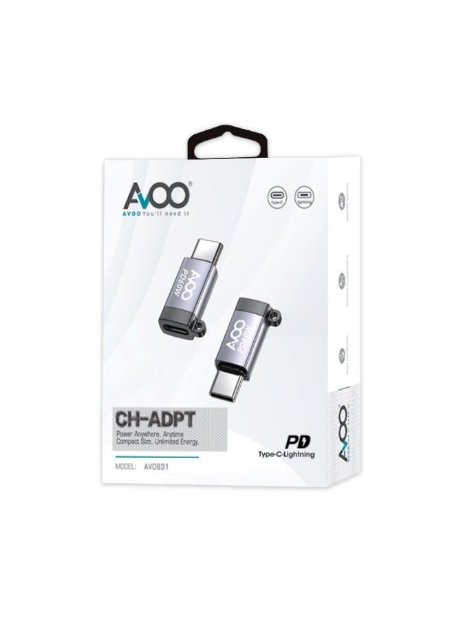 AVOO Type-C to Lightning Adapter – PD 60W Fast Charging, 480Mbps Data Transfer, Durable Metal Design, Compatible with iPhone & iPad - Image 3