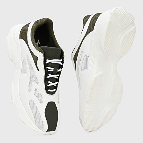 Cruiser Chunky Sneaker for Men | Bold & Trendy Design | Lightweight & Comfortable with Cushioned Insole | Perfect for Streetwear & Casual Outfits_White_8 UK - Image 4